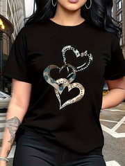 Symbol of Emotion and Love Metal Texture Art Heart Print Trendy Fashion, Simpl