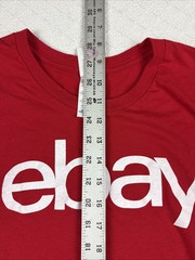 eBay Red T-Shirt Womens L Fits M Logo Graphic Tee Short Sleeve Casual
