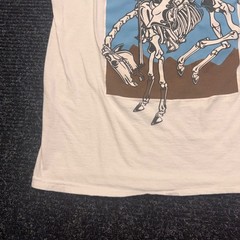 Artist Union Skeleton Cowboy Horse Graphic T-Shirt White Mens Medium