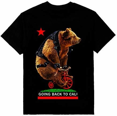 Going Back to Cali Bear Mens Heavyweight T-Shirt Print On Shaka Wear Tee