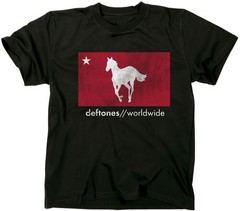 Deftones – Deftones – Distressed White Pony – T-Shirt – Large (Black) [New ] Bla