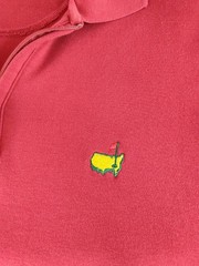 New Masters Tournament H.A.T Bobby Jones Pullover Red Pima Cotton Size L 1/4 Zip