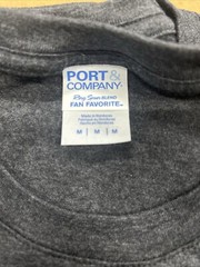 19 Port & Company Ring Spun Long Sleeve Plain Blank T-Shirt Mens M Dark Grey