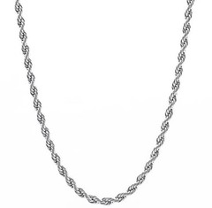 2mm/3mm Twisted Rope Necklace — Waterproof Stainless Steel Unisex Neckwear, A…