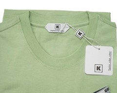Kired by Kiton Avocado Green Supima Crepe Cotton Short Sleeve T-Shirt 2XL 56 IT