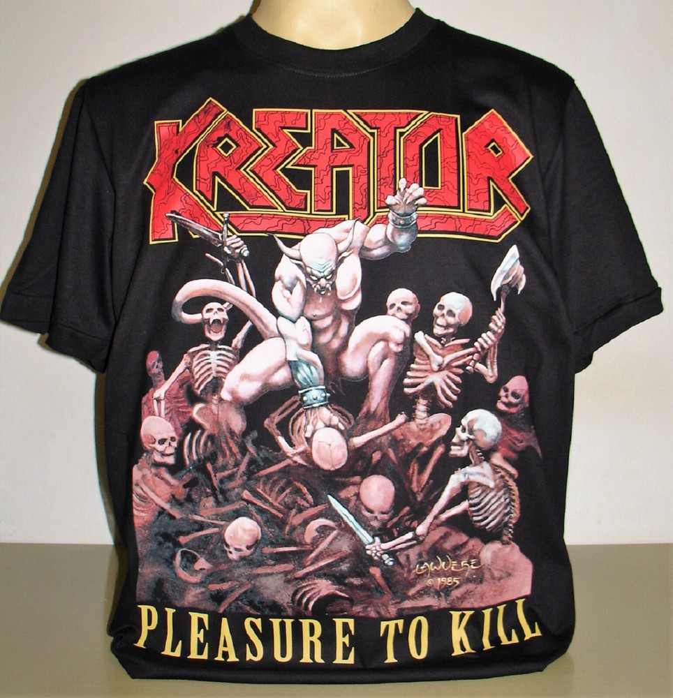 Kreator Pleasure To Kill T-Shirt Size S M L XL 2XL 3XL Thrash Metal Band New!