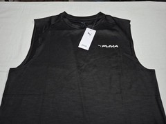 Puma Mens All In Sports Short Sleeve Sports Training Gym Tank Black White