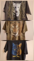 VINTAGE BIG CAT T SHIRT LOT x3 TIGER PANTHER MOUNTAIN OUTDOOR LIFE ANIMAL PLANET