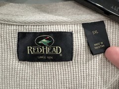 Redhead 5XL Heavyweight Thermal Henley Waffle Knit 100% Cotton Long John Shirt