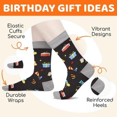 Teen Birthday Socks Gift Set with Greeting Card for 13-18 Year Old Boys