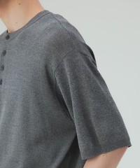 (ASK availability first) Henley Neck Short Sleeve Knit (Moisture-Wicking) new