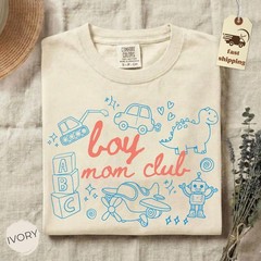 Comfort Colors Boy Mom Club Shirt Cute Doodle Toy Design Mama Tee