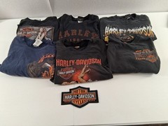 Harley Davidson Graphic Shirt Lot Of 6 Size XL Motorcycle Shirts & Patch