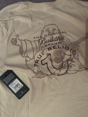True Religion Men’s Beige Buddha Graphic Print Crew Neck Short Sleeve T-Shirt
