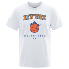 New York Basketball Streetwear Men’s Oversized Breathable Cotton T-Shirt