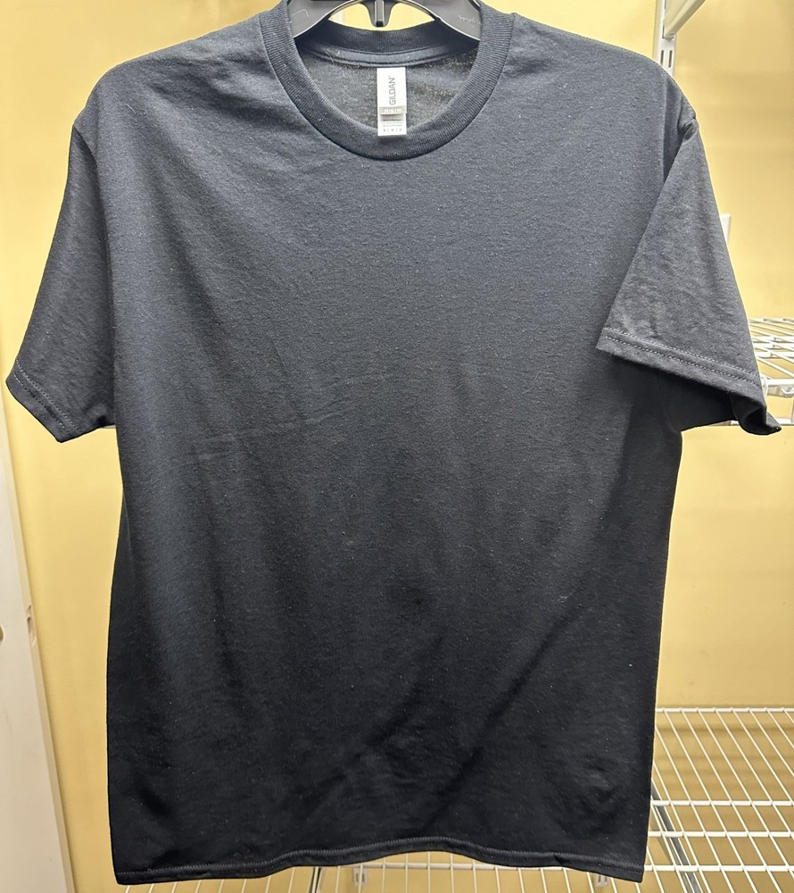 Gildan Dryblend Black Short Sleeve Crew Neck 100% Cotton T-Shirt Medium New