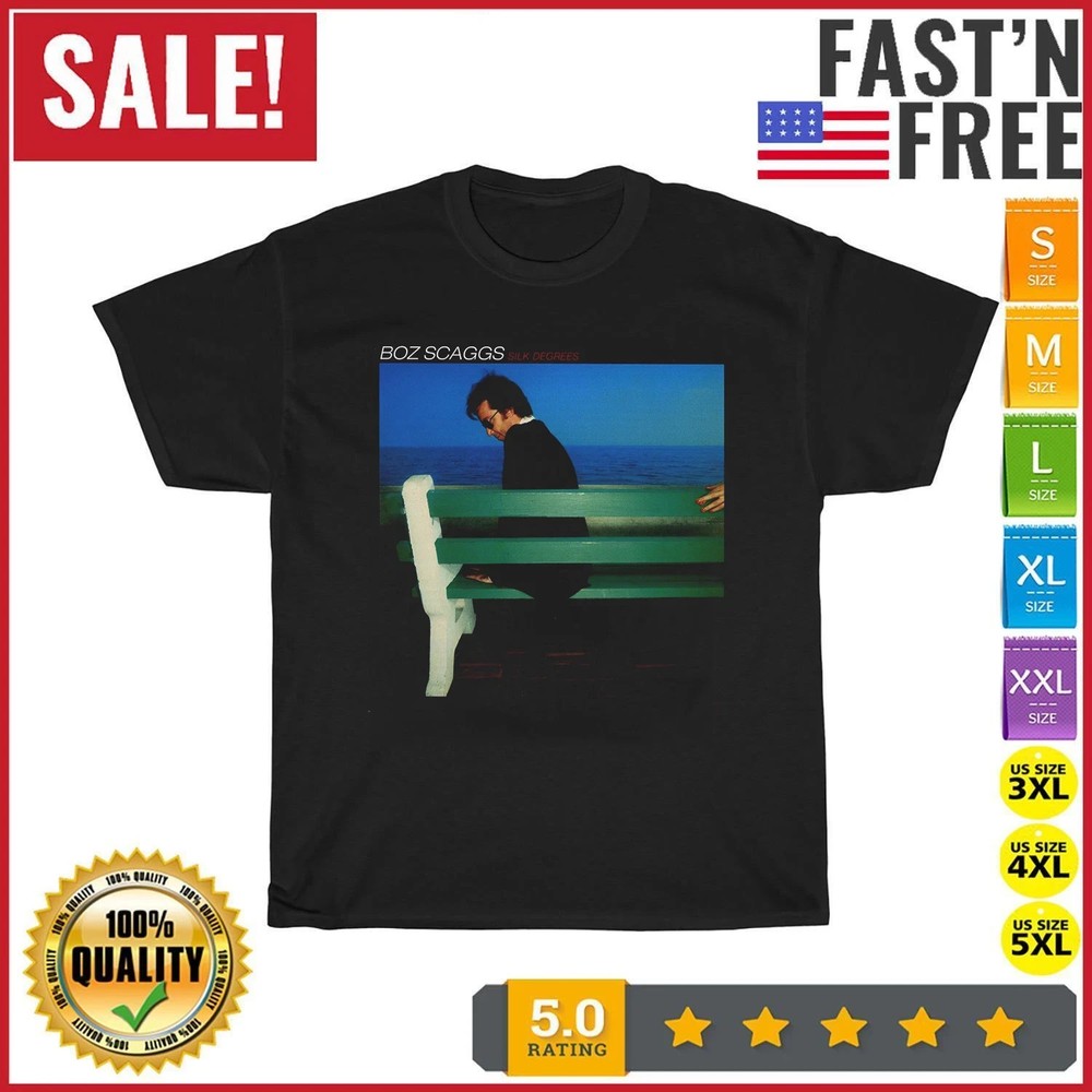 Boz Scaggs SILK DEGREES Album Black Cotton T Shirt Size S-5XL OM928