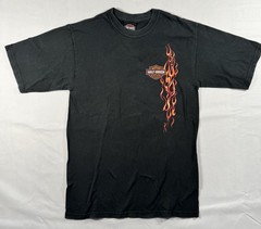 Vintage 2002 Harley Davidson Mile High Aurora Colorado T Shirt S Flames USA