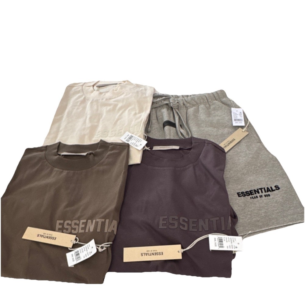 Essentials Fear of God Eggshell Plum Wood Cotton Logo T-Shirt SML Men Regular