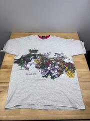 Vintage Ferndale California Nature Shirt XL Gray Double Sided 90s 12372