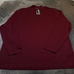 Murano Liquid Luxury Mock Neck Shirt Mens 3X Large Tall Burgundy Long Sleeve NWT