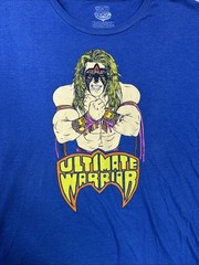 WWE Ultimate Warrior T-Shirt Mens 2XL Blue Good Graphic Tee WWE Legends