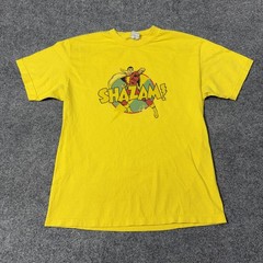 Shazam Shirt Mens Large Yellow DC Comics Originals Graphic Superhero T-Shirt Tee