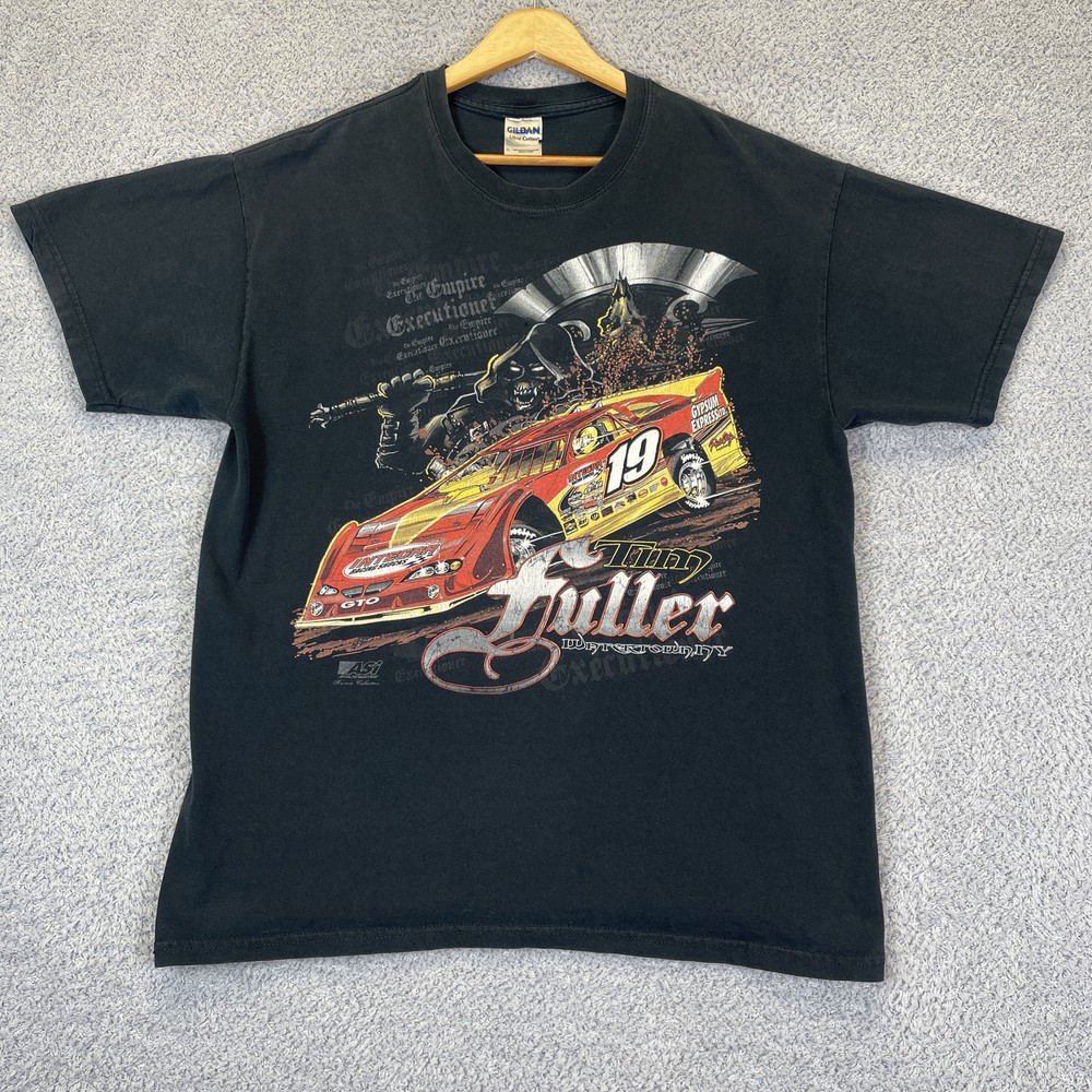 Dirt Track Racing T-Shirt Tim Fuller #19 Men’s Large Double Sided