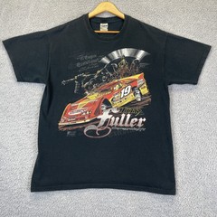 Dirt Track Racing T-Shirt Tim Fuller #19 Men’s Large Double Sided