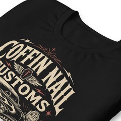 Coffin Nail Customs Shirt Psychobilly Hot Rod Gearhead Kustom Kulture Tee XS-5XL
