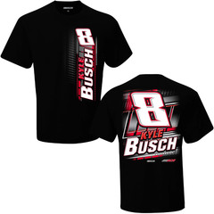 CHECKERED FLAG SPORTS KYLE BUSCH #8 NASCAR NAME & NUMBER BLACK TEE SHIRT J5608