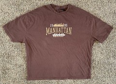 Asos Shirt Mens Large Brown Manhattan New York City Oversized Tee Design