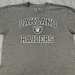 Oakland Raiders T Shirt Mens Large Gray NFL Team Apparel Logo Short Sleeve Tee
