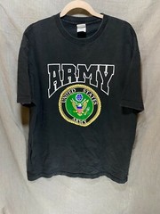 Army Shirt Adult Large Black Spell Out Logo Pullover Tee Mens