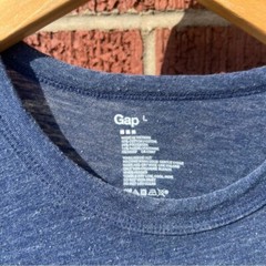 GAP Marled Dark Blue and Red GAP Graphic Logo Short Sleeve Tee Shirt