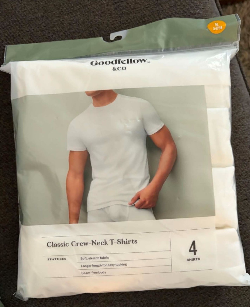 Goodfellow & Co Men’s Classic Crew or V Neck T-Shirts Pack of 4 U Pick