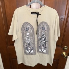 Hudson Outerwear Tan Stained Glass Skulls Graphic Short Sleeve T-shirt Mens XXL