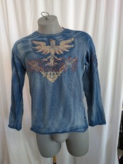 Doramafi Sicilia T-Shirt Y2K Affliction Applique Embroidery Long Sleeve XXL