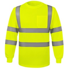 Custom Hi Vis Shirt PRINTED Personalized Class 3 Long Sleeve T-Shirt