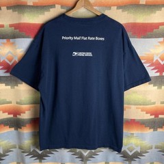 Vintage 00s USPS United States Postal Service Priority Mail Blue T-shirt 2XL