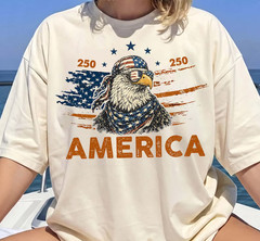 USA 250th American Eagle Shirt Vintage 4th Of July, LAT Apparel Boys 250th Shir