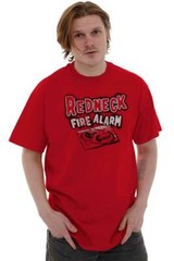 Funny Country Redneck Fire Alarm Popcorn Mens Casual Crewneck T Shirts Tees