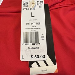 Adidas D4T TEE Training T-Shirt Men Large Red JY6341 Climacool Performance NWT