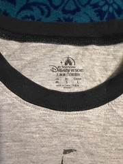 vintage “SHANGHAI” DISNEY RESORT T-SHIRT ADULT M medium GRAY~NAVY BLUE TRIM S/S