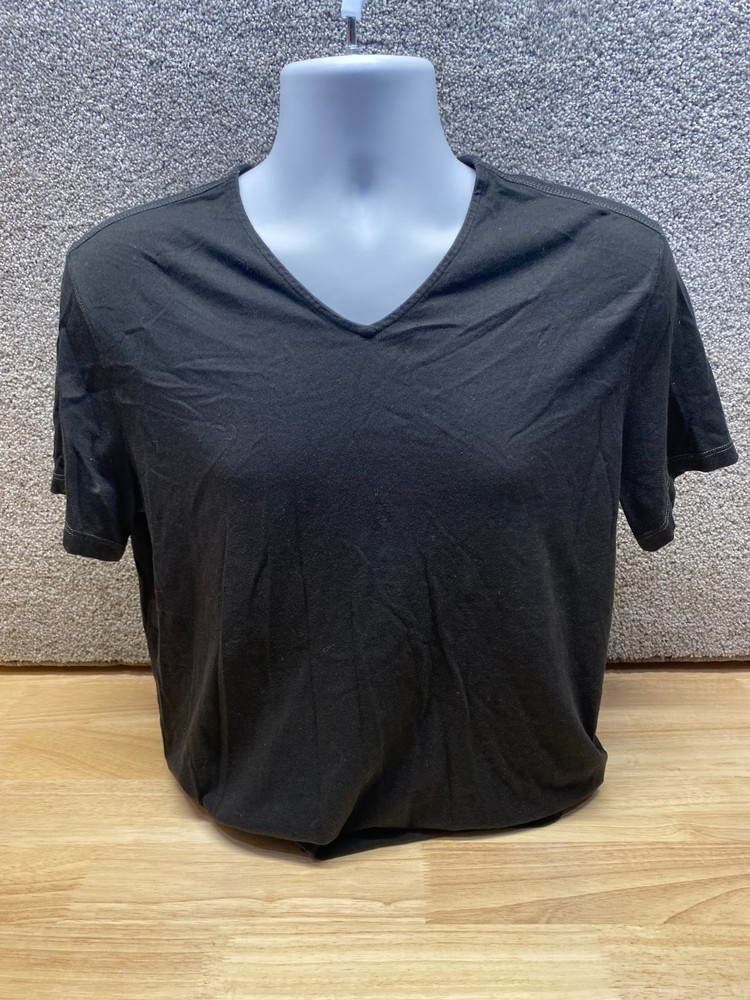 John Varvatos V Neck T Shirt Black Large Classic Casual Designer Basic