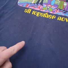 The Beatles T-Shirt Mens L Blue All Together Now 1993 Yellow Submarine