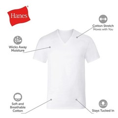 Hanes Men S Cotton Cooling Moisture Wicking Tagless V-Neck Undershirt Tee 6 Pack