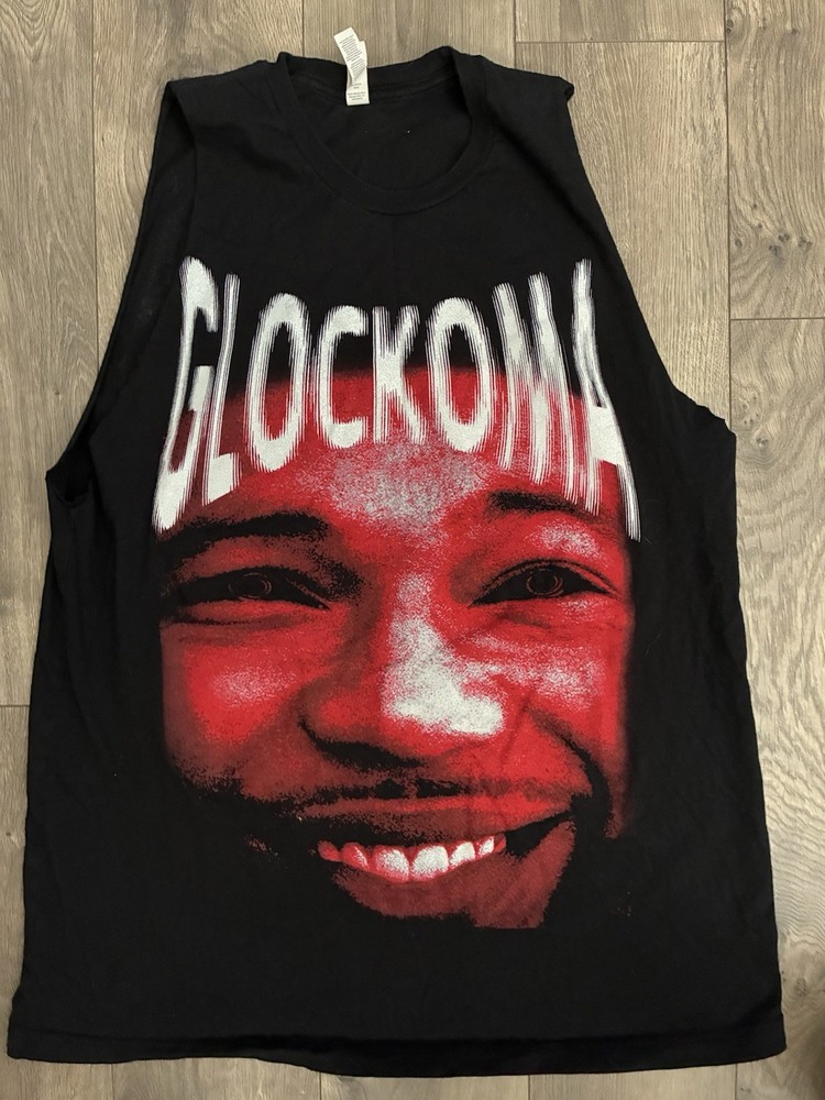 Key Glock T-shirt Glockoma Tour 2023 Black XL Rap Tee Graphic USA Cut Sleeves