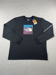 The North Face Logo Play Shirt Mens 2XL Black Long Sleeve Crew Neck Standard Fit