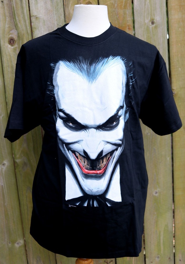 NOS Vintage Y2K Alex Ross Big Face JOKER DC Comics Graphitti T Shirt Size XL